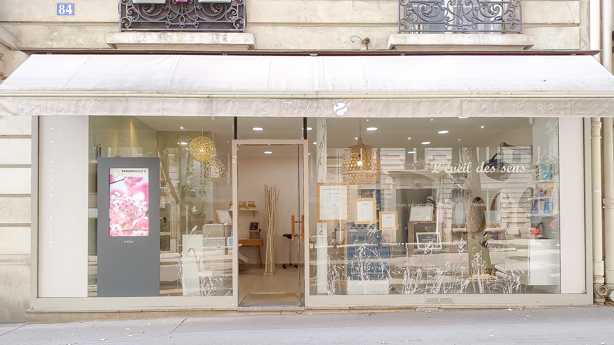 Façade du salon Paradoxale's Coiffure, 84 avenue Mozart